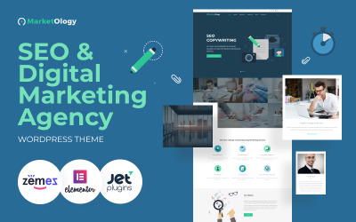 "MarketOlogy - SEO and Marketing Agency Responsive" Responsive WordPress thema №62344