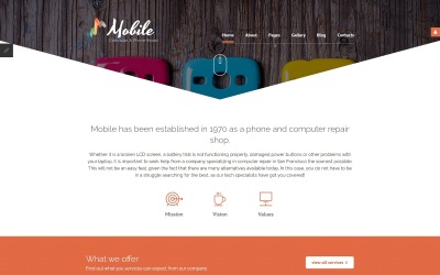 Mobil - Responsiv Joomla-mall för mobil reparationstjänst