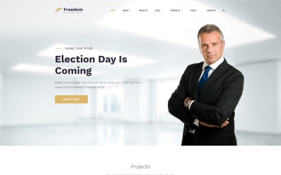Reszponzív Freedom Political Party Multipage HTML Weboldal sablon 62320