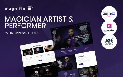 Goochelaar Artist &amp;amp; Performer WordPress Theme - Magnifio WordPress Theme