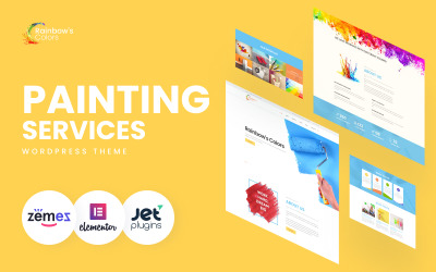 Reszponzív Rainbow's Colors - Painting Company Responsive WordPress Theme WordPress sablon 62453