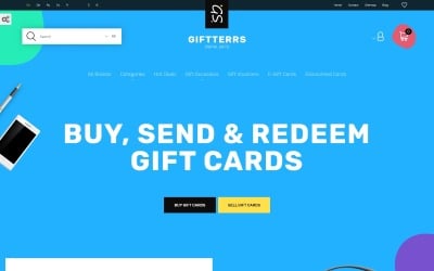 Giftterrs - Gift Cards for Any Purpose PrestaShop Theme