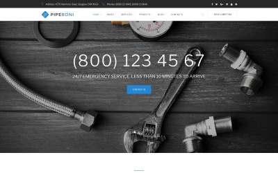 Responsywny motyw WordPress Usługi hydrauliczne #63395