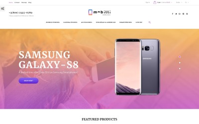 Reszponzív Mobilli - Mobile Phones & Accessories PrestaShop Theme PrestaShop sablon 63335