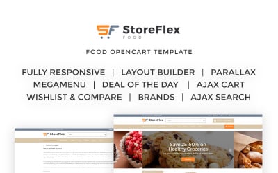 StoreFlex - Élelmiszerekre érzékeny OpenCart sablon