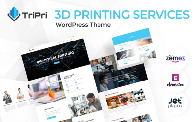 TriPri - WordPress-thema voor 3D-printen voor websites van technologiebedrijven