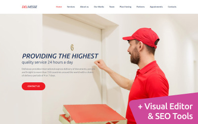 "Delivesse - Delivery Services Premium Moto CMS 3 Template" 响应式Moto CMS 3 模板 #63475