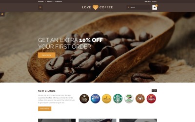 Láska káva - šablona OpenCart kavárny