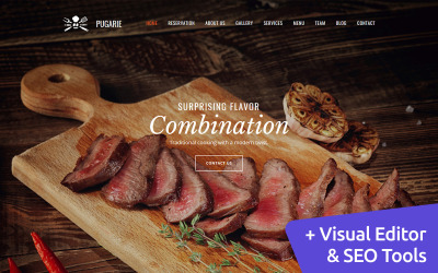 Responsive BBQ Restaurant Premium Moto Cms 3 #63451