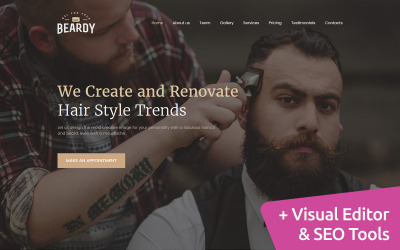 Reszponzív Beardy - Hair Care & Hair Styling Moto CMS 3 sablon 63476