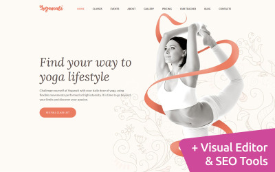 Template Moto CMS 3 Responsive #63457 "Yoganati - Premium"