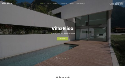 WordPress Theme namens "Villa Elisa - Real Estate Responsive WordPress Theme" #63428