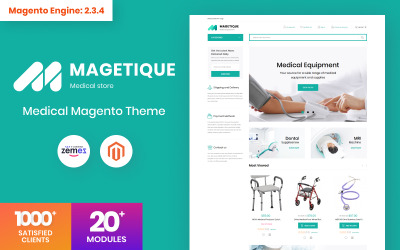 Magetique - Magento-tema för medicinsk utrustning