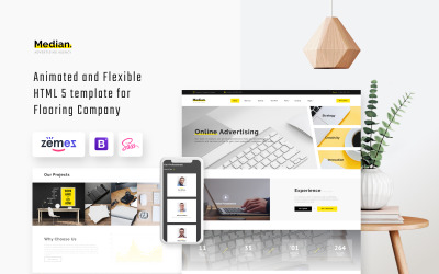 "Median - Advertising Agency HTML" modèle web adaptatif #63506