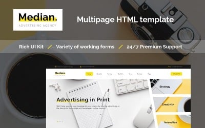 Median - Шаблон веб-сайту HTML рекламного агентства
