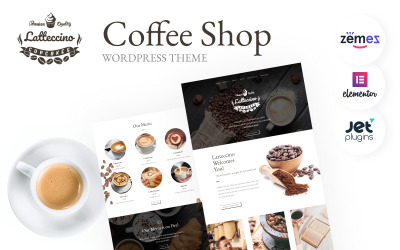 Modello WordPress Responsive #63569 "Latteccino - Coffee Shop"