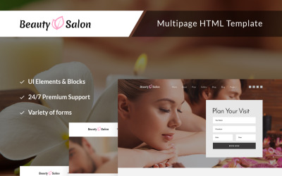 Responsivt Beauty Salon Responsive Multipage Hemsidemall #63505