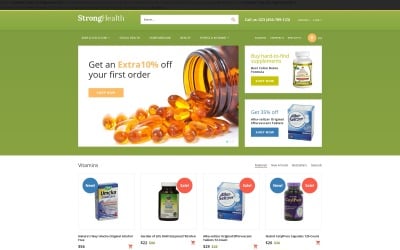 StrongHealth - OpenCart-Vorlage für Drogerien