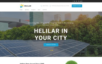 Helilar - Thème WordPress pour l&amp;#39;énergie solaire et renouvelable