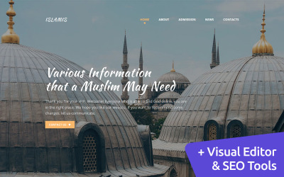 İslami Web Sitesi Moto CMS 3 Şablonu