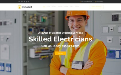 VoltaBolt - Responsive WordPress-thema voor elektricienservices