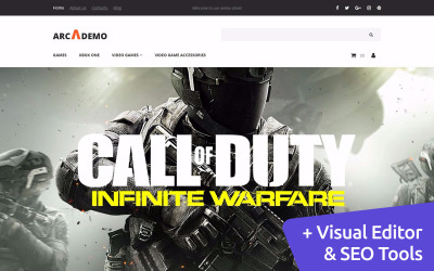 Arcademo - Modèle de commerce électronique MotoCMS pour la boutique de jeux vidéo