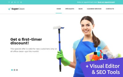 Cleaning Company Moto CMS 3 Template