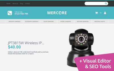 Mercore - Адаптивный шаблон электронной коммерции MotoCMS для магазина защитного оборудования