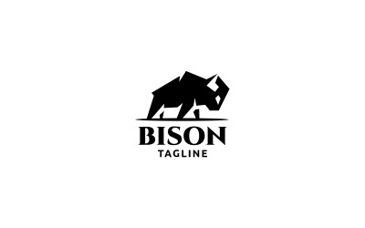 Modèle de logo de bison iconique