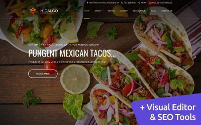 Modelo de Site de Restaurante Mexicano MotoCMS