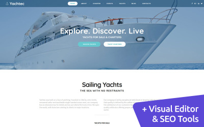 Plantilla Moto CMS 3 "Yacht Charter" #63711