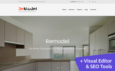 Responsive Remodel - Renovation and Interior Design Moto Cms 3 #63735