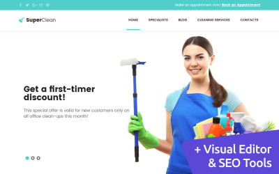 Responsivt Cleaning Company Moto CMS 3-mall #63706