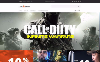 Reszponzív Arcademo - Video Games Shop MotoCMS Ecommerce sablon 63724