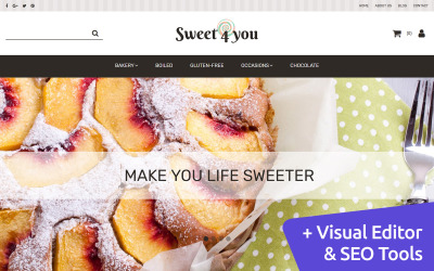 Sweet4you - Modelo de comércio eletrônico do MotoCMS para lojas de doces