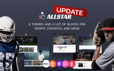 ALLSTAR - Sport Multipurpose Bootstrap 4 webbplatsmall