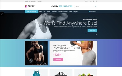 Plantilla OpenCart Responsive para Sitio de Tienda de Deportes #63803