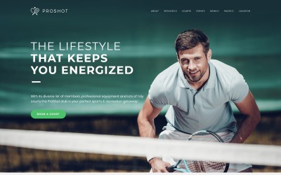ProShot - адаптивная тема WordPress для теннисного клуба