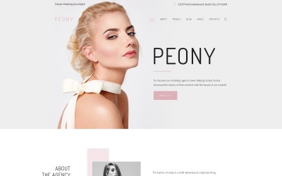 Tema WordPress Responsive #63849 "Peony - Fashion Modelling Agency"