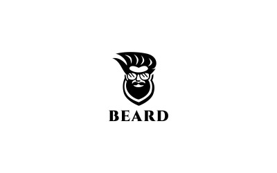 Modello di logo uomo barba