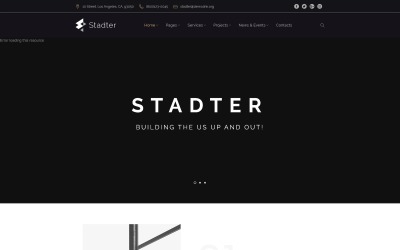 Modello WordPress Responsive #63956 "Stadter - Construction Company"