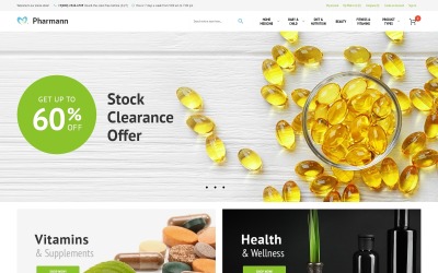 "Pharmann - Drug Store" - адаптивний Magento шаблон №63975