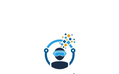Шаблон логотипа технологии виртуальной реальности