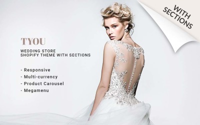 Tema Shopify Responsive para Sitio de Tienda de Artículos para Boda #63913