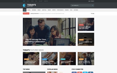 Адаптивный Joomla шаблон №64017 на тему новостной портал