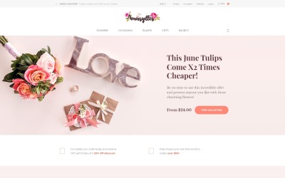 "Amaryllis - Flower Shop" Responsive WooCommerce Thema №64038