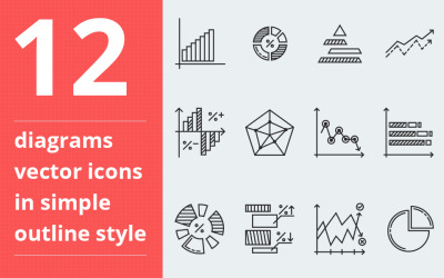 Diagrams vector Icon Set