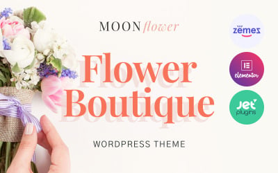 Moon Flower – WordPress-tema för blomsterbutik för webbplats med blomdesign