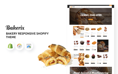 Tema Shopify da loja on-line responsiva para padaria