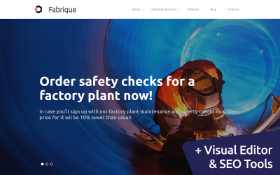 "Fabrique - Industrial Web Moto CMS 3 Template" 响应式Moto CMS 3 模板 #64183